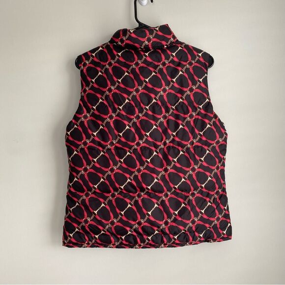 IBKUL Bitty Black & Red Quilted Horsebit Puffer Golf Vest Medium NWT - Picture 5 of 10